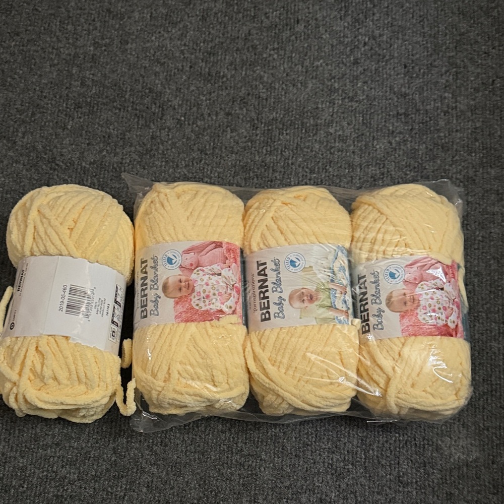 3 pack Baby Blanket Yarn - Soft Pale Yellow